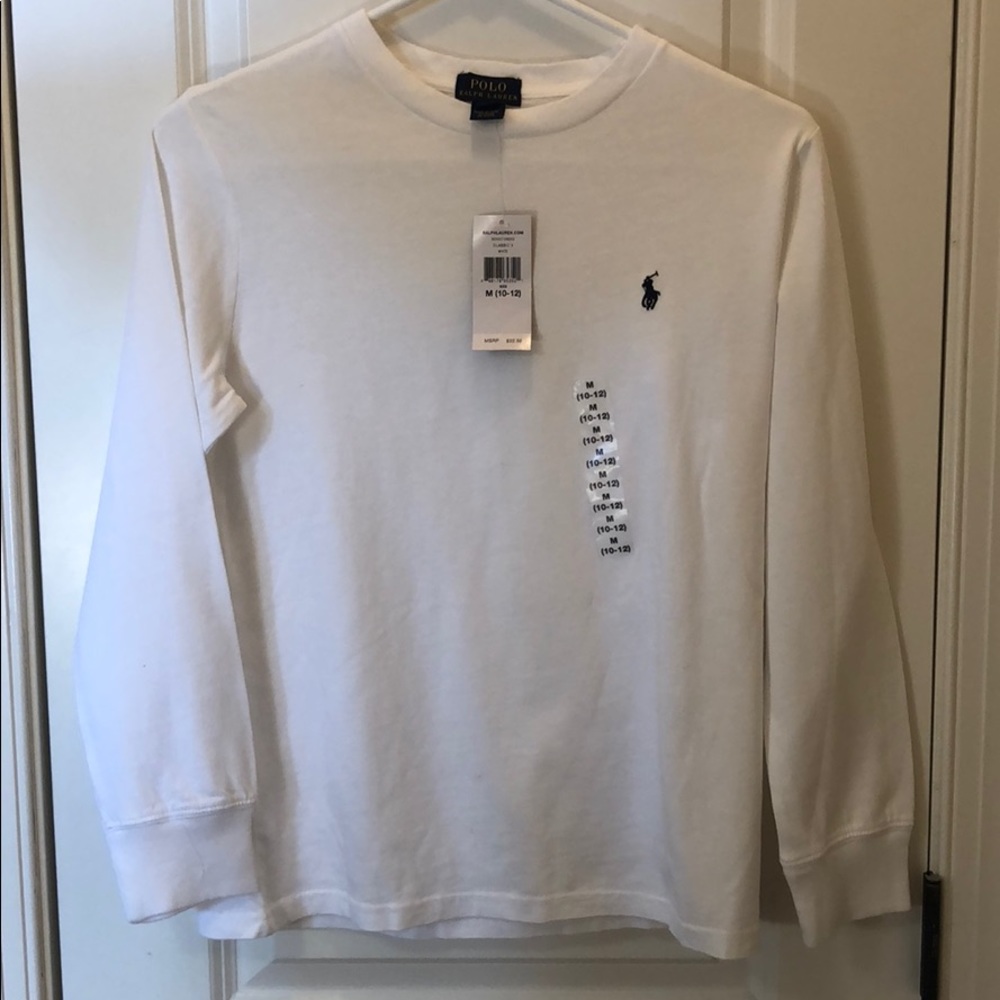 Polo white long sleeve shirt boys M(10-12)
